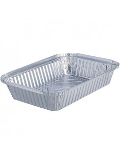 Embalagem Alimentar Alumínio 980ml Retangular c/Tampa 100un