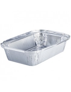 Embalagem Alimentar Alumínio 1250ml Retangular c/Tampa 100un