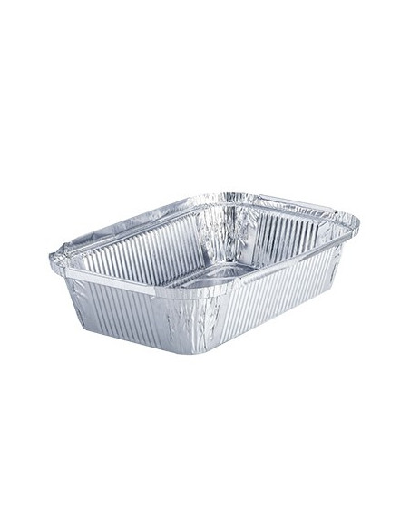 Embalagem Alimentar Alumínio 1250ml Retangular c/Tampa 100un