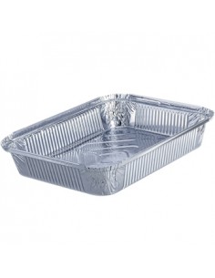 Embalagem Alimentar Alumínio 1500ml Retangular c/Tampa 100un