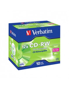 CD-RW Verbatim 700Mb 8x10x 80min Jewell Case Pack10