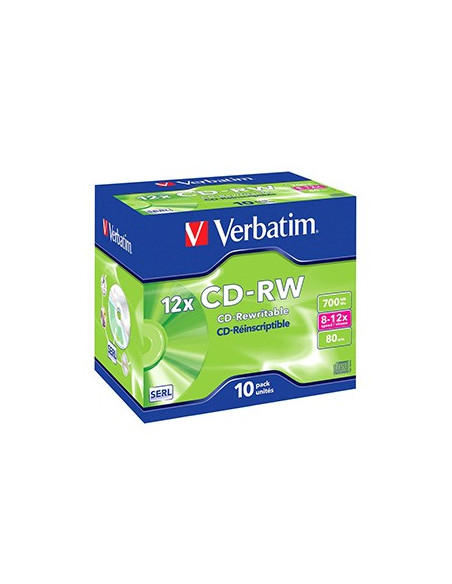 CD-RW Verbatim 700Mb 8x10x 80min Jewell Case Pack10