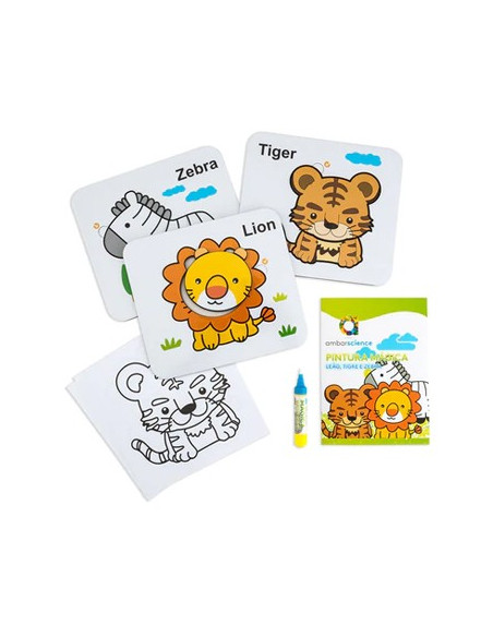 Pintura Mágica Leão Tigre e Zebra Ambarsciense