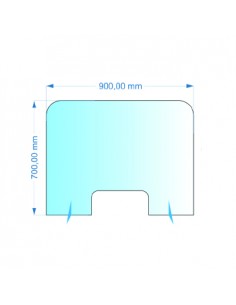 Resguardo de Atendimento Acrilico Cristal 90x70cm
