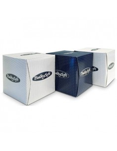 Lenços Papel Facial Bulkysoft 20.5x20.5cm Cubo 90un