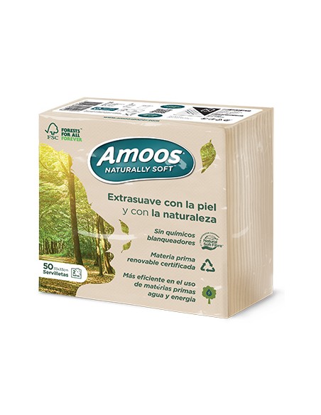 Guardanapos 33x33cm Amoos 2Fls Naturally Soft 50un