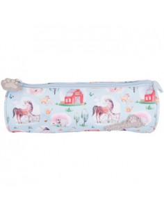 Estojo Redondo Ambar Pets Friend Farm Azul