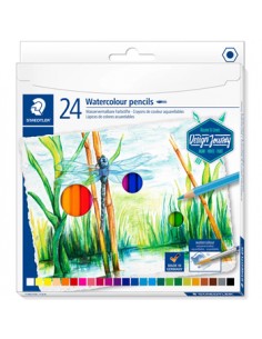 Lápis Cor Aguarelável STAEDTLER 14610C M12 Cx Metal 24un