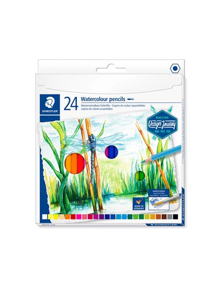 Lápis Cor Aguarelável STAEDTLER 14610C M12 Cx Metal 24un