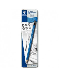 Lápis Grafite 100 G6 STAEDTLER Mars Lumograph Cx Metal 6un