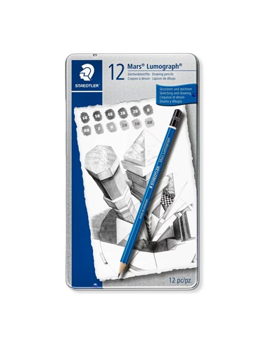 Lápis Grafite 100 G12 STAEDTLER Mars Lumograph Cx Metal 12un