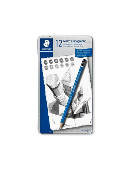 Lápis Grafite 100 G12 STAEDTLER Mars Lumograph Cx Metal 12un