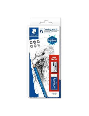 Lápis Grafite 61 100 C6 STAEDTLER Oferta Borracha + Afia 6un