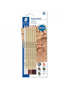 Lápis Pastel STAEDTLER 100P-SBK6 Mars Lumograph 5+1 Ilumina