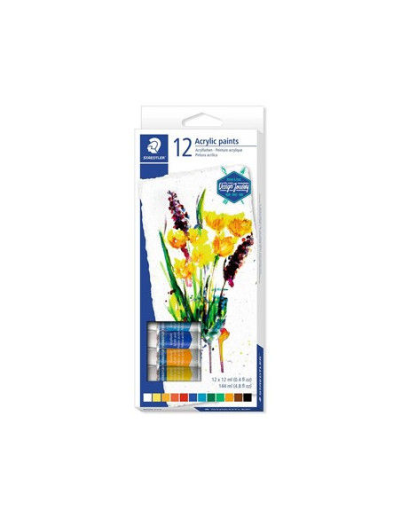 Tinta Acrílica STAEDTLER 8500 C12 Design Journey 12ml 12un