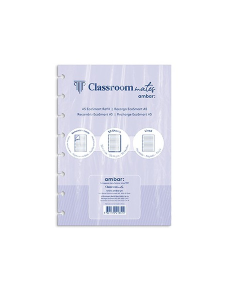 Recarga p/Caderno Inteligente Ambar EcoSmart A5 100Fl Pautad