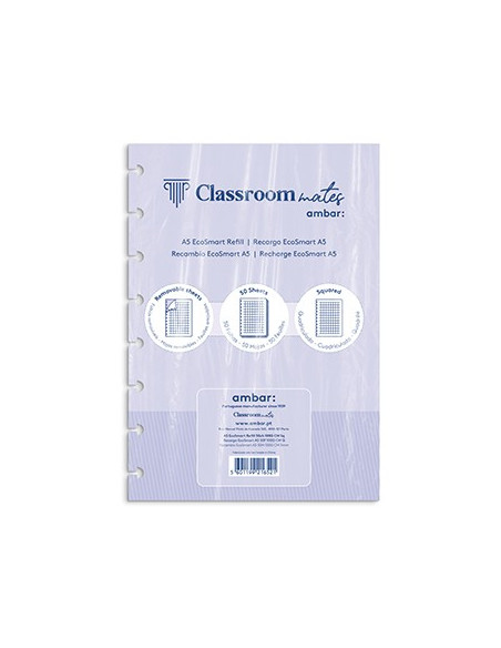 Recarga p/Caderno Inteligente Ambar EcoSmart A5 100Fl Quadri