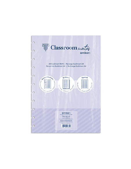 Recarga p/Caderno Inteligente Ambar EcoSmart A4 100Fl Quadri