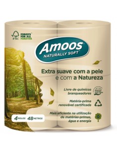 Papel Higiénico Doméstico 48mts Naturally Soft 2Fls 4 Rolos