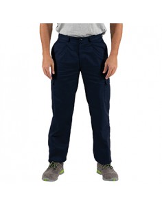 Calças Sarja Multibolsos Tamanho S Azul Escuro