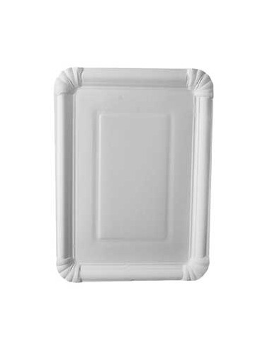 Travessas de Cartao Rectagular Branco 21,5x29cm 25un