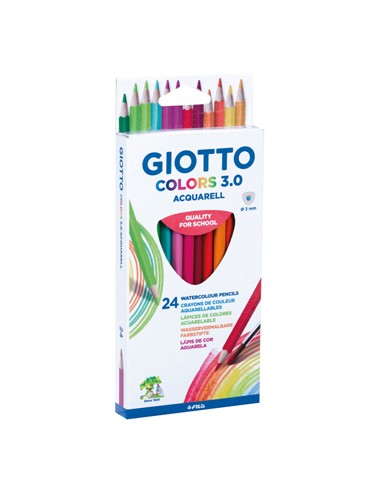 Lápis Cor Aguarelável Giotto Colors 3.0 Cx Cartão 24un