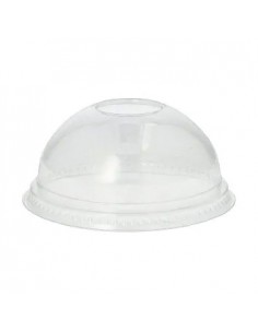 Tampa PET Redonda 9,5cm Transparente Cúpula S/Orificio 50un