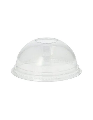 Tampa PET Redonda 9,5cm Transparente Cúpula S/Orificio 50un