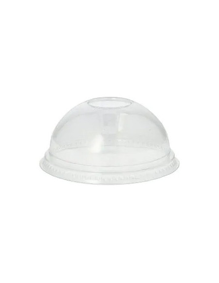 Tampa PET Redonda 9,5cm Transparente Cúpula S/Orificio 50un