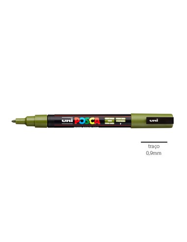 Marcador Uniball Posca PC-3M 0,9mm Verde Kaki 1un