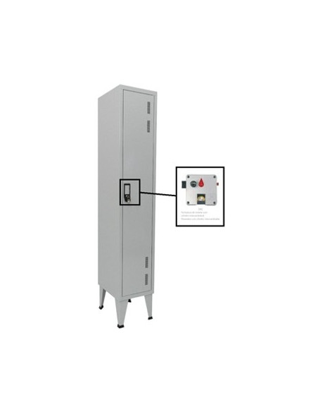 Cacifos Metálicos Simples 1 Cacifo 300x400x1700mm Cinza