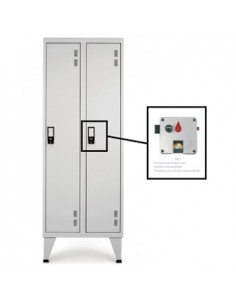 Cacifos Metálicos Duplo 2 Cacifos 600x400x1700mm Cinza