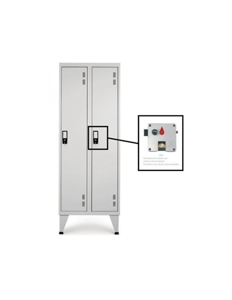 Cacifos Metálicos Duplo 2 Cacifos 600x400x1700mm Cinza