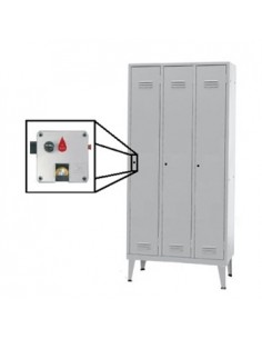 Cacifos Metálicos Triplo 3 Cacifos 900x400x1700mm Cinza