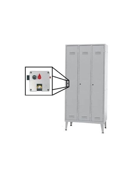 Cacifos Metálicos Triplo 3 Cacifos 900x400x1700mm Cinza