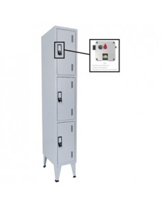 Cacifos Metálicos Simples 3 Cacifos 300x500x1900mm Cinza