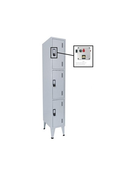 Cacifos Metálicos Simples 3 Cacifos 300x500x1900mm Cinza