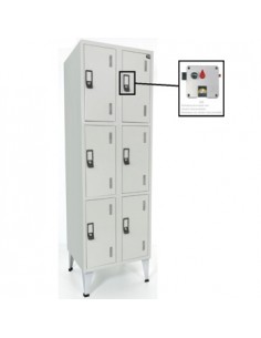 Cacifos Metálicos Duplo 6 Cacifos 600x500x1900mm Cinza