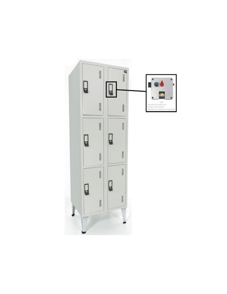 Cacifos Metálicos Duplo 6 Cacifos 600x500x1900mm Cinza