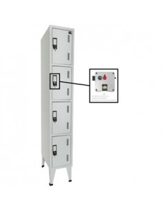 Cacifos Metálicos Simples 4 Cacifos 300x500x1900mm Cinza