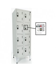 Cacifos Metálicos Duplo 8 Cacifos 600x500x1900mm Cinza