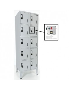 Cacifos Metálicos Duplo 10 Cacifos 600x500x1900mm Cinza