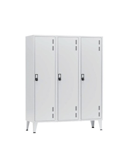 Cacifos Metálicos P/Indústria 3 Cacifos 1350x500x1900mm Cinz