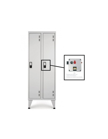 Cacifos Metálicos Duplo 2 Cacifos 600x500x1700mm Cinza