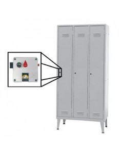 Cacifos Metálicos Triplo 3 Cacifos 900x500x1700mm Cinza