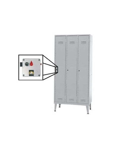 Cacifos Metálicos Triplo 3 Cacifos 900x500x1700mm Cinza