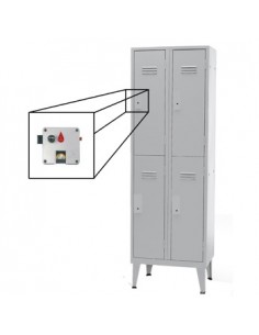 Cacifos Metálicos Duplo 4 Cacifos 600x500x1900mm Cinza