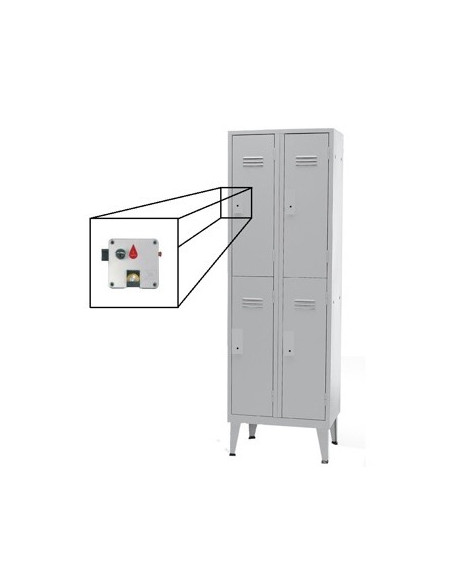 Cacifos Metálicos Duplo 4 Cacifos 600x500x1900mm Cinza