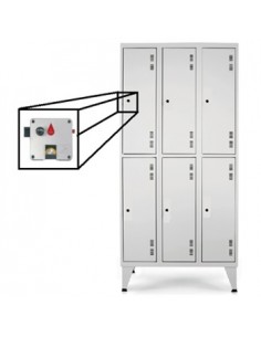 Cacifos Metálicos Triplo 6 Cacifos 900x500x1900mm Cinza