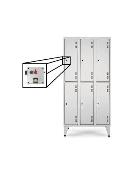 Cacifos Metálicos Triplo 6 Cacifos 900x500x1900mm Cinza